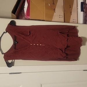 Rusty Red Hi-low silk front blouse